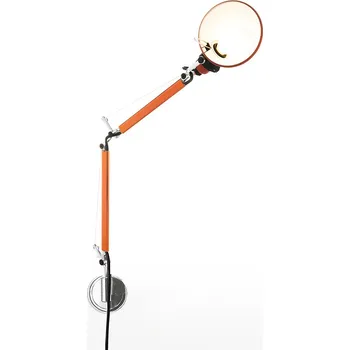 Nástěnné svítidlo Artemide A010960+A025150 Tolomeo Micro Parete Halo, designové nástěnné svítidlo s vypínačem, 1x60W E14, oranžová metalíza, max. 74cm