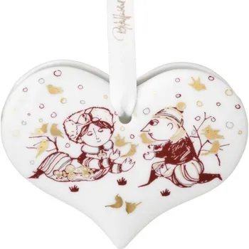 Vánoční dekorace Vánoční dekorace srdce Wiinblad Christmas Heart red H6,5, Bjorn Wiinblad Dánsko