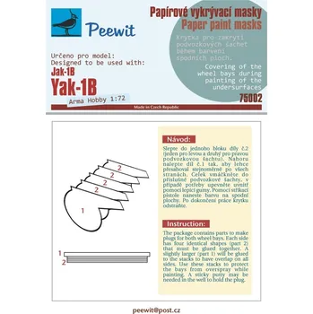 Plastikový model Peewit 1/72 Paper paint mask Yak-1B (ARMA H.)