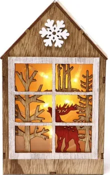 Vánoční osvětlení Guirma Dřevěný domeček svítící 20 cm