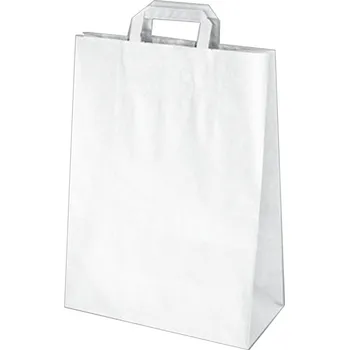 Dárková taška Papírová taška 32+16 x 39 cm bílá [250 ks]