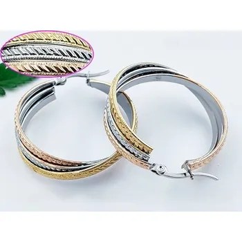 Náušnice Ocelové kruhy ve zlatém a stříbrném provedení