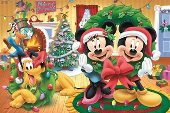 Puzzle Trefl Vánoce s Mickey Mousem 100 dílků
