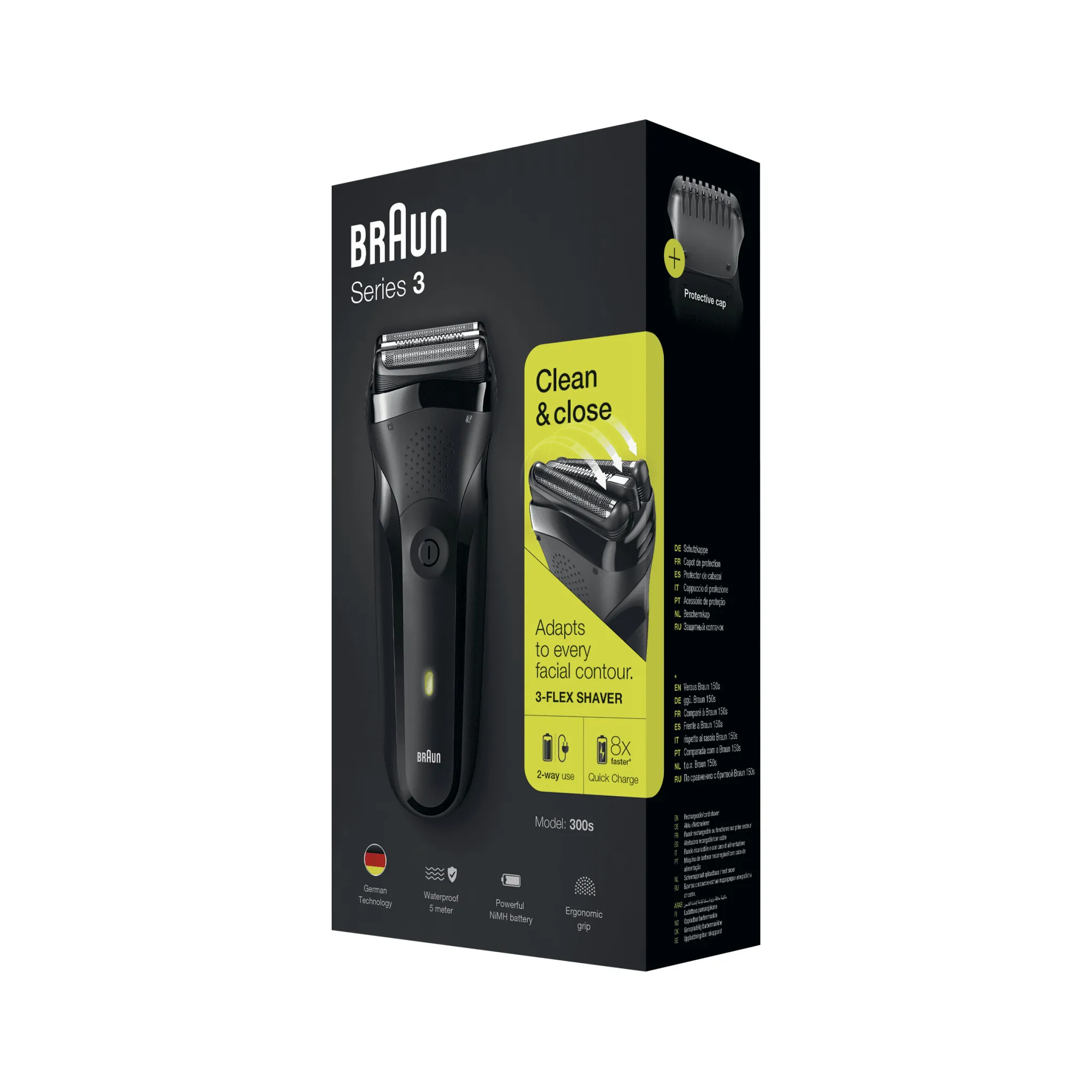 Fotografie 6 - Holicí strojek Braun Series 3 300s černý