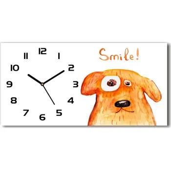 Hodiny Moderní skleněné hodiny na stěnu Pes