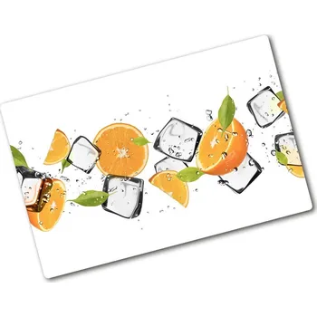 Kuchyňské prkénko Deska na krájení tvrzená Pomeranče s ledem