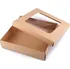 Dárková krabička Stoklasa 4 ks přírodní dárková krabice s průhledem hnědá