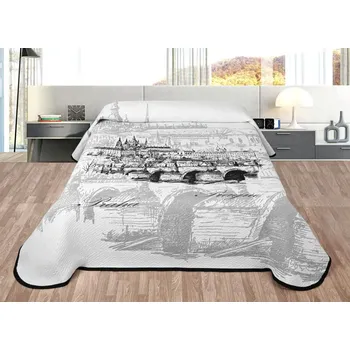 Přehoz na lůžko Forbyt Praha šedý 240 x 260 cm