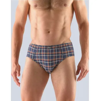 Pánské oblečení GINA pánské slipy se širším bokem, širší bok, šité, s potiskem 71104P lékořice mrkvová 54/56