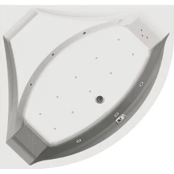 Vana Excel Tesárek EXCEL masážní rohová vana VERONELA 140 x 140 x 45 cm, KOMBI ELEKTRO + Čistící přípravek zdarma