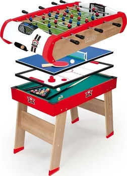 Stolní fotbal Smoby Powerplay 4v1 stolní dřevěný fotbalový stůl 