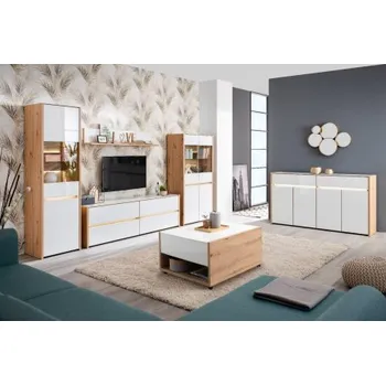 Obývací stěna FI Embra Dub artisan/bílý lesk