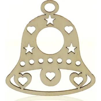 Vánoční dekorace Naše galanterie Dekorativní Zvoneček srdíčko 5cm