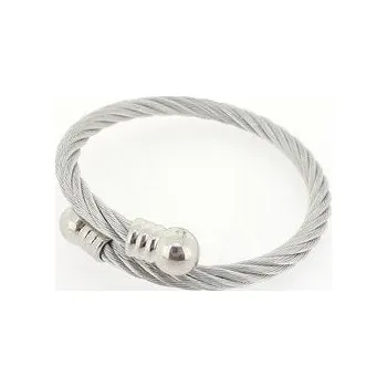 Prsten Prstýnek spletená ocelová strunka 49