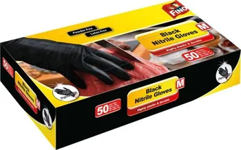 Vyšetřovací rukavice FINO Nitrilové nepudrované černé 50 ks M