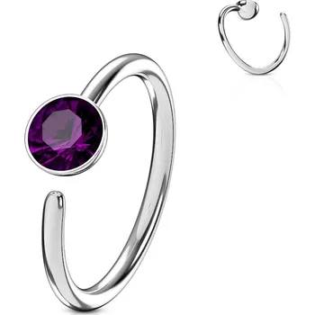 Šperk Šperky4U Piercing do nosu/ucha kruh se zirkonem - N0024-A