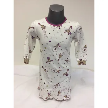 Dívčí noční košile Noční košilka ŽIRAFKY 92, velikost 92, Barva smetanová, Složení materiálu 100% Bavlna