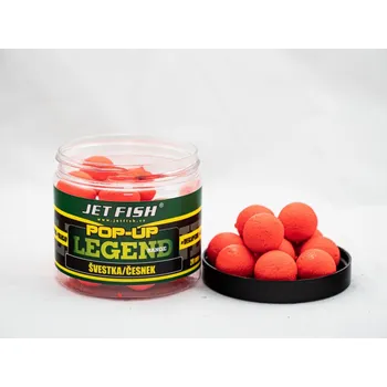Boilies JetFish JET FISH Legend Range Pop-Up 20mm : ŠVESTKA / ČESNEK