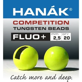 Tungstenové kuličky Hanák Competition FLUO+ Chartreuse 3,5 mm, 20 ks
