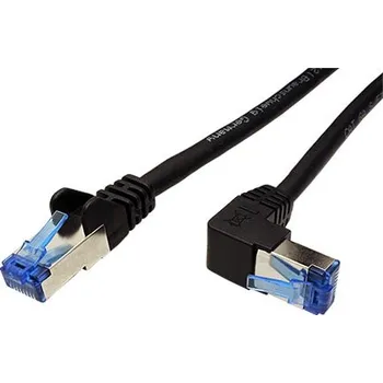 Síťový kabel goobay S/FTP patchkabel kat.6a, lomený konektor, 10m, černý (51561) - 21.92.2410