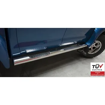 Tuning Boční schod nerez se žebrovaným nášlapem, Toyota Hilux VIII-N26, 2015- , (86.DKUN-R0100-PR-01)