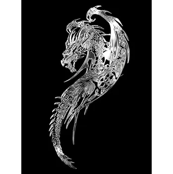 Samolepicí dekorace na vozidlo AVISA Samolepicí dekor niklovaný - Drak stříbrný