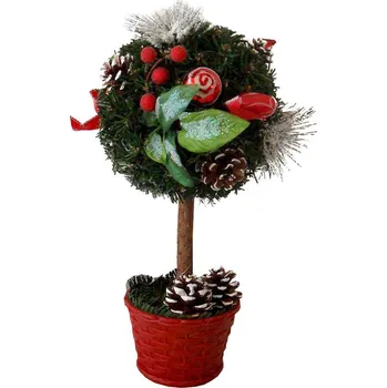 Vánoční dekorace Arpex Vánoční stromek ozdobený kulatý 30 cm