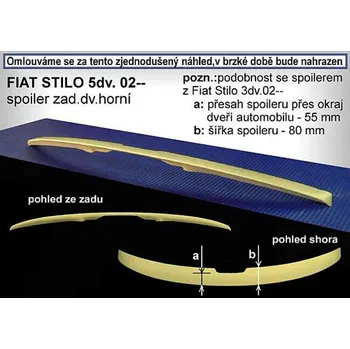 Tuning Spoiler zadních dveří horní, FIAT Stilo, 10/01-> 5dv. (62.366)