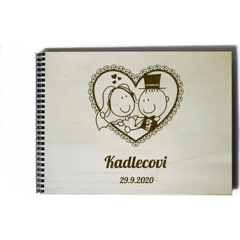 Fotoalbum Svatební fotoalbum kreslený pár - A4 - 20 listů + doprava zdarma