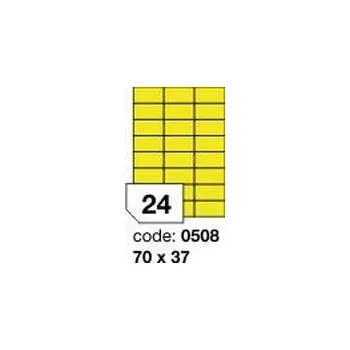 Kancelářské potřeby Žluté samolepicí etikety Rayfilm R0121.0508D, 70x37 mm, 300 listů A4, 7200 etiket