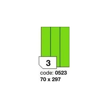 Samolepící etiketa Zelené fluo etikety Rayfilm R0130.0523F, 70x297 mm, 1.000 listů A4, 3000 etiket