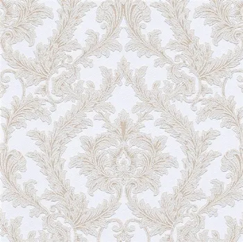 Tapeta Vliesové tapety zámecký vzor hnědo-bílý s třpytkami 10159-31