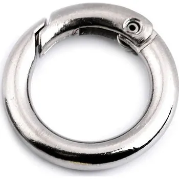 Kabelka Karabina kulatá na kabelky / kroužek na klíče Ø16 mm, barva 1 nikl
