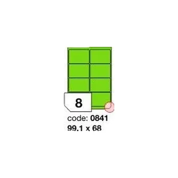 Samolepící etiketa Zelené fluo etikety Rayfilm R0130.0841D, 99x68 mm, 300 listů A4, 2400 etiket