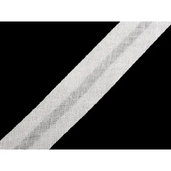 Šikmý proužek bavlněný šíře 18 mm zažehlený, barva Bílá