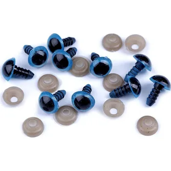 Oči s pojistkou Ø10 mm, barva 1 modrá