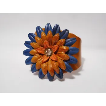 Náramek Kožený dámský náramek č.9 Barva: Žlutá