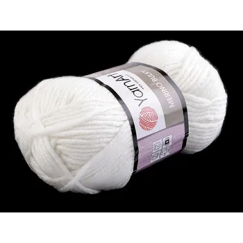 Příze Pletací příze Merino bulky 100 g, barva 1 (501) bílá