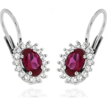 Náušnice Zlatnictví U Kostela Zlaté náušnice s červeným kamínkem 105BČ 491832414