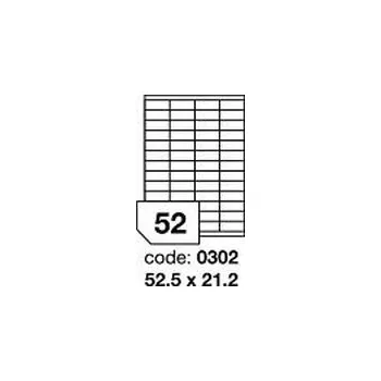 Samolepící etiketa Lesklé průhledné polyester ink etikety Rayfilm R0466.0302A, 52,5x21,2 mm, 100 listů A4, 5200 etiket