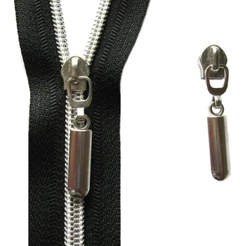 Zip Jezdec ke spirálovým zipům No 5 bez aretace stříbrný NDY, barva Nikl