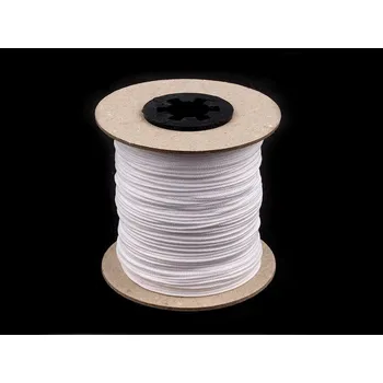 Příze Oděvní šňůra PES Ø1,5 mm, barva 0003 bílá