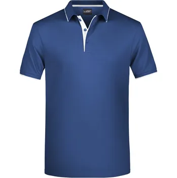 Pánské tričko JAMES & NICHOLSON Polokošile MATTEO MAN 240g, různé barvy Velikost XXL navy/white