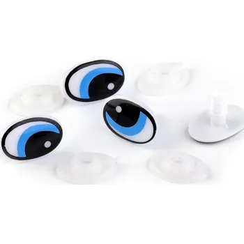 Oči s pojistkou 14x22 mm, barva 1 modrá sytá