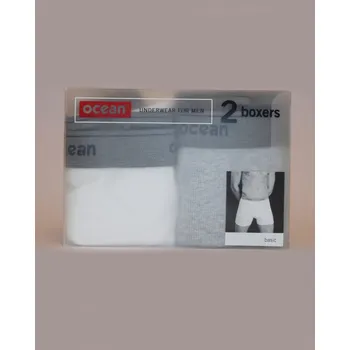 Boxerky Ocean (5828-01), Velikost S, Barva Bílá | Šedá