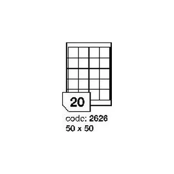 Samolepící etiketa Bílé samolepicí EKO-etikety Rayfilm R0ECO.2626F, 50x50 mm, 1.000 listů A4, 20000 etiket