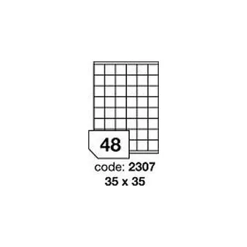 Samolepící etiketa Bílé matné foto etikety 90 g/m2 Rayfilm R0105.2307F, 35x35 mm, 1.000 listů A4, 48000 etiket
