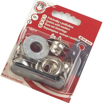 Průchodky s podložkou vnitřní Ø12 mm / vnější Ø24 mm, barva nikl