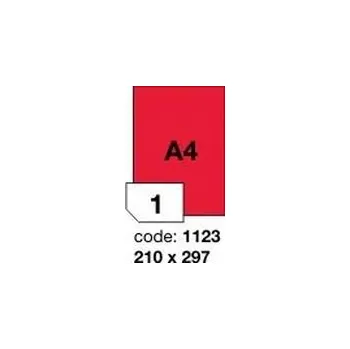 Samolepící etiketa Červené samolepicí etikety Rayfilm R0122.1123A, 210x297 mm, 100 listů A4, 100 etiket
