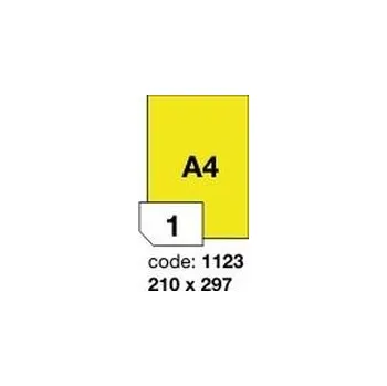 Samolepící etiketa Žluté fluo etikety Rayfilm R0131.1123F, 210x297 mm, 1.000 listů A4, 1000 etiket
